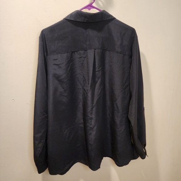 NOTATIONS Women's Black Plus Size Button Down Long Sleeves Shirt Size 3X - Picture 9 of 10